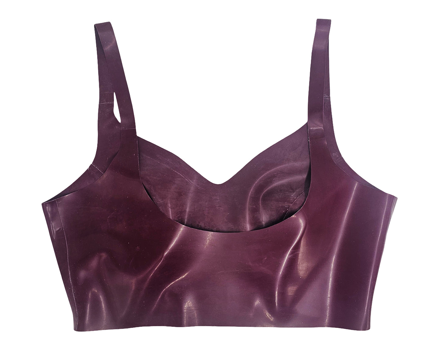 READY TO SHIP size S Latex panelled sweethart crop top - Lottielatex