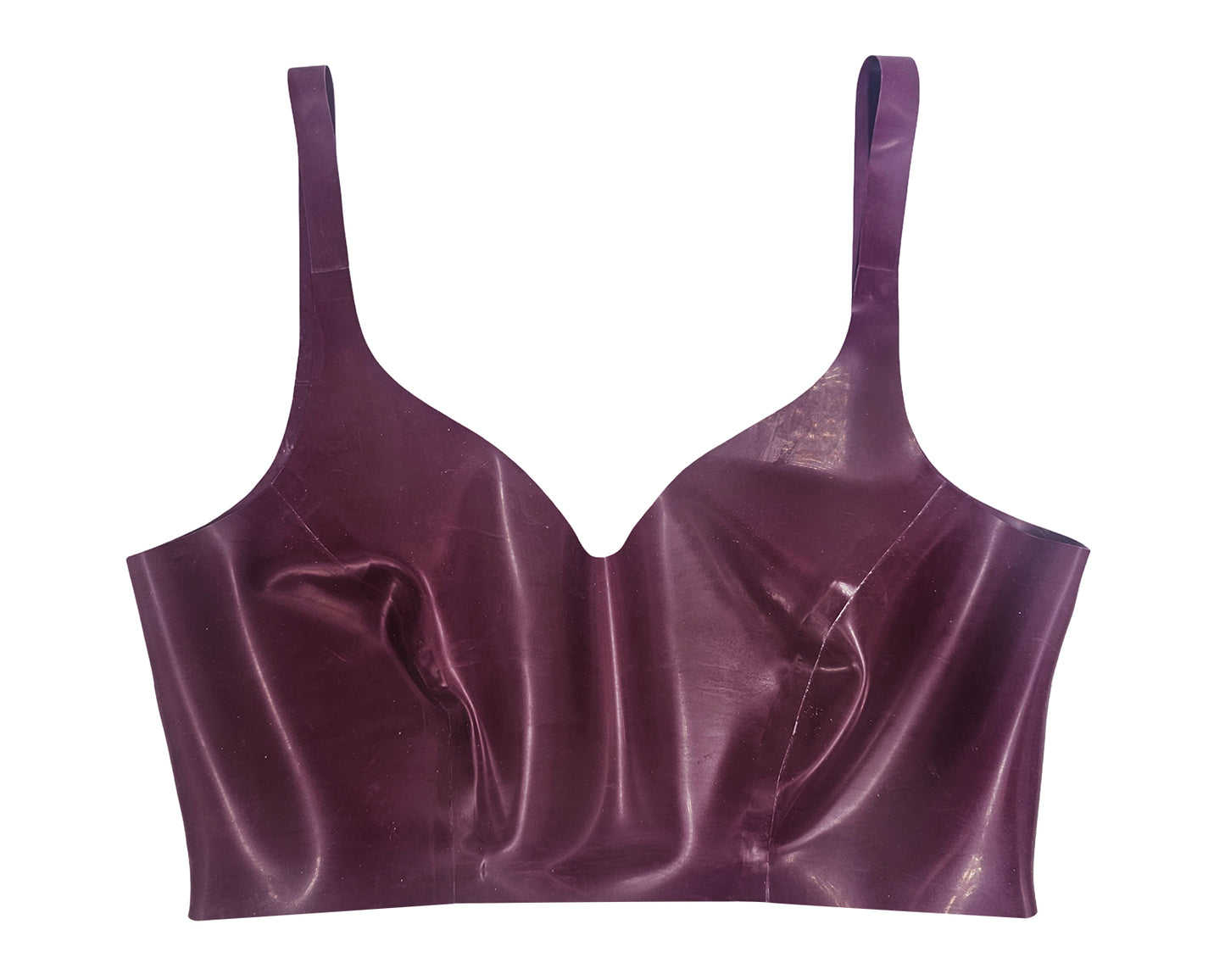 READY TO SHIP size S Latex panelled sweethart crop top - Lottielatex