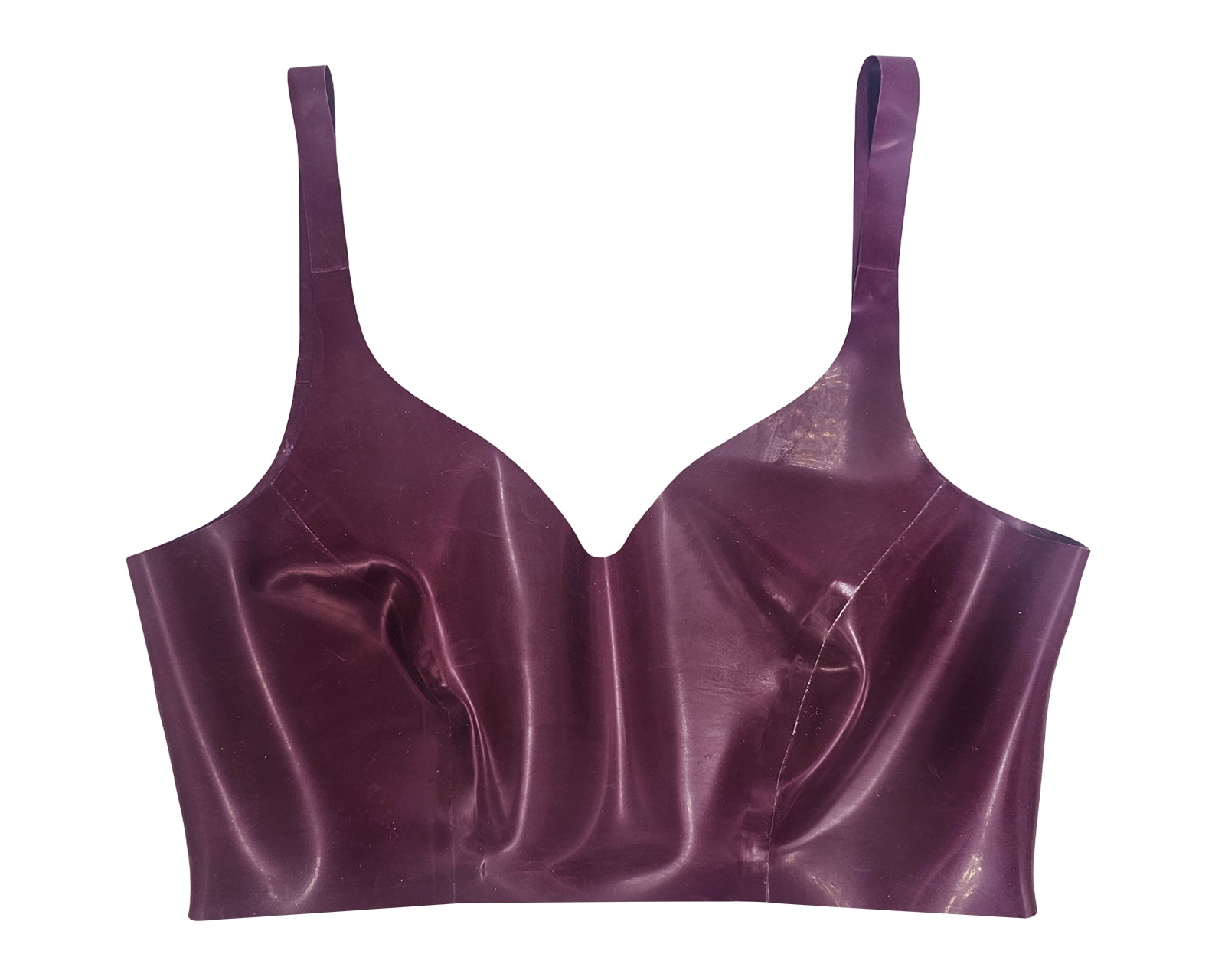 READY TO SHIP size S Latex panelled sweethart crop top - Lottielatex