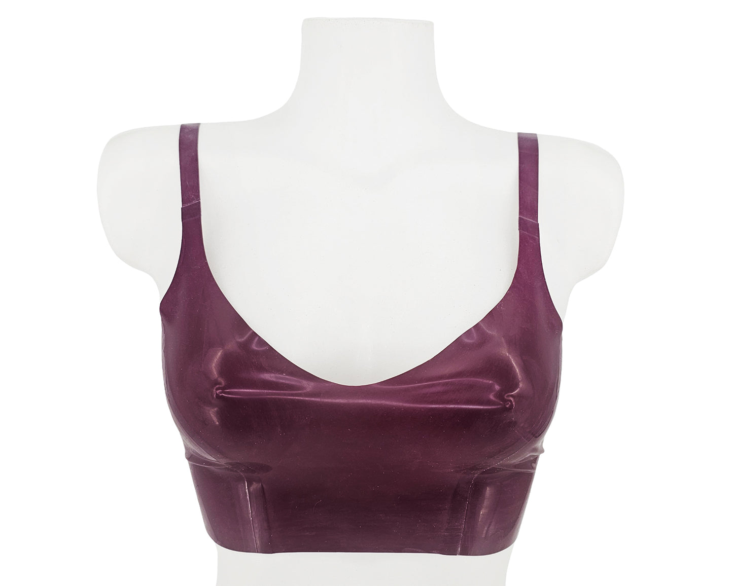 READY TO SHIP size S Latex panelled sweethart crop top - Lottielatex