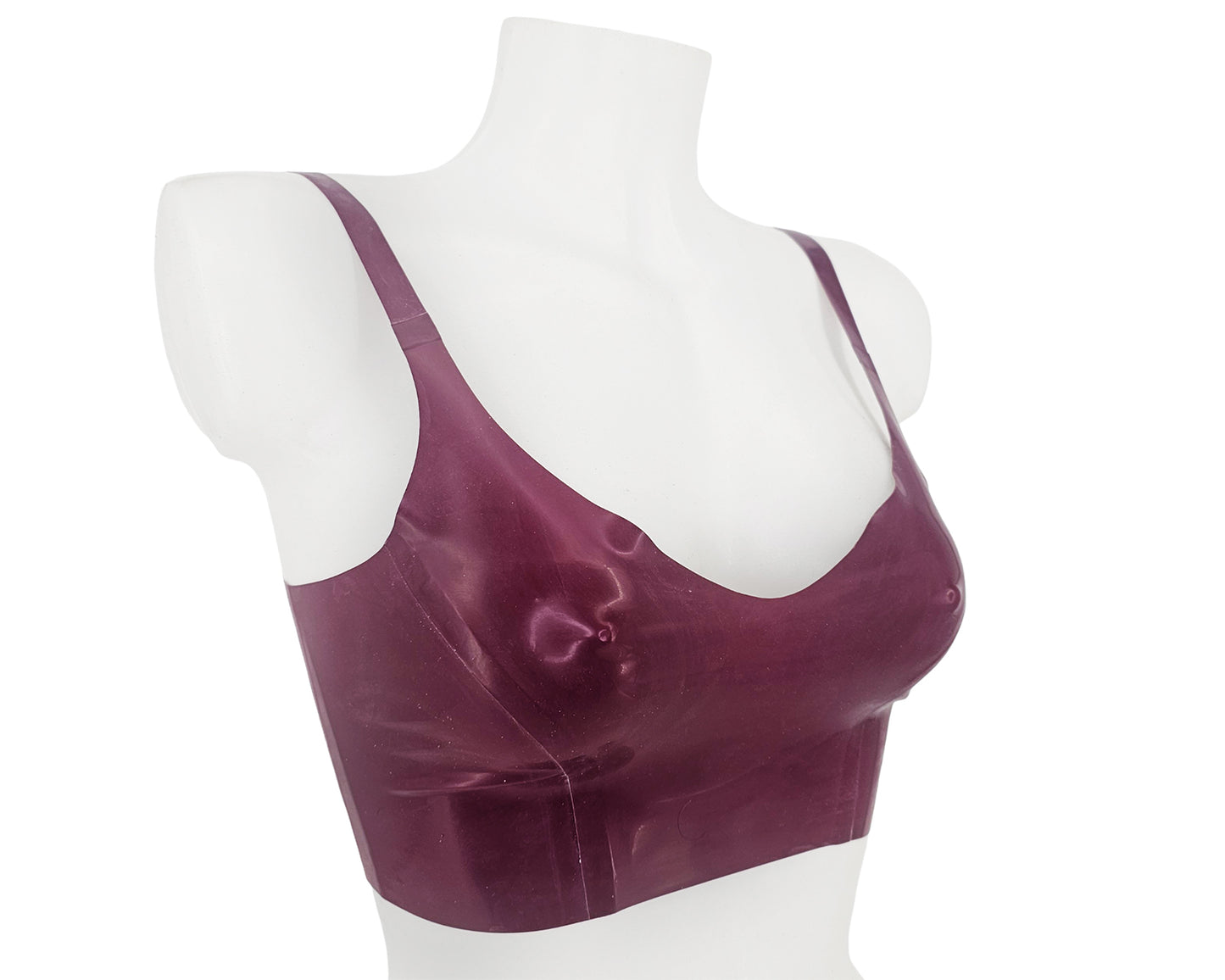 READY TO SHIP size S Latex panelled sweethart crop top - Lottielatex