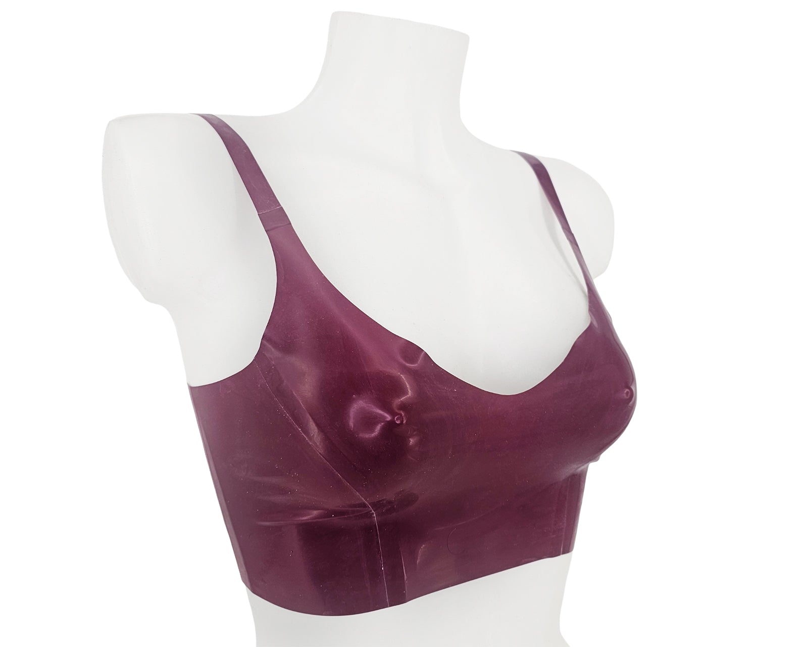 READY TO SHIP size S Latex panelled sweethart crop top - Lottielatex
