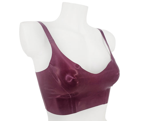 READY TO SHIP size S Latex panelled sweethart crop top - Lottielatex