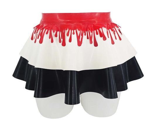 Mini-jupe péplum en latex avec ceinture