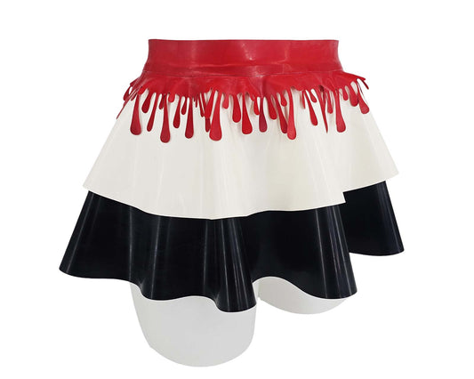 Mini-jupe péplum en latex avec ceinture