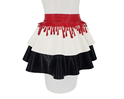Mini-jupe péplum en latex avec ceinture