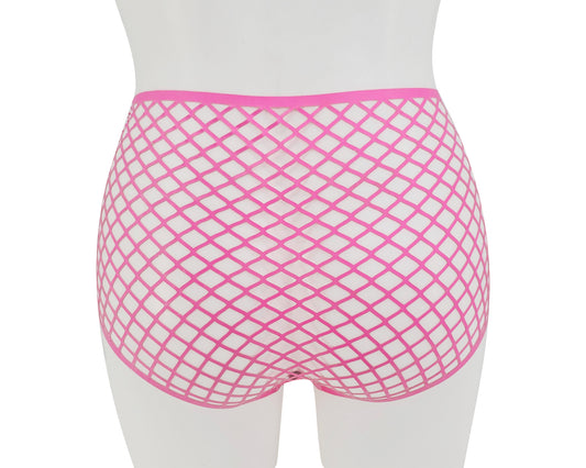 Lasercut latex fishnet panties