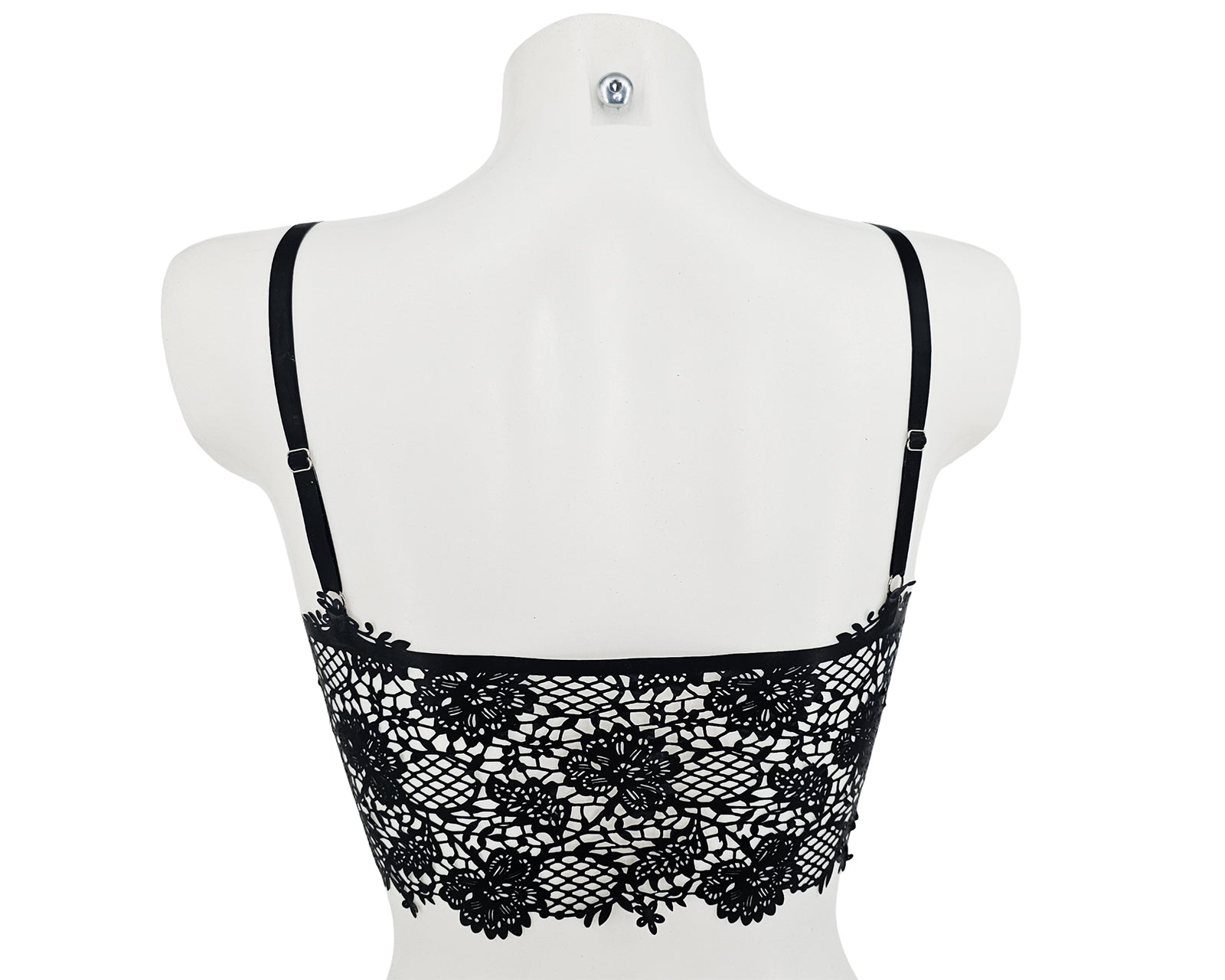 lasercut latex flower lace top