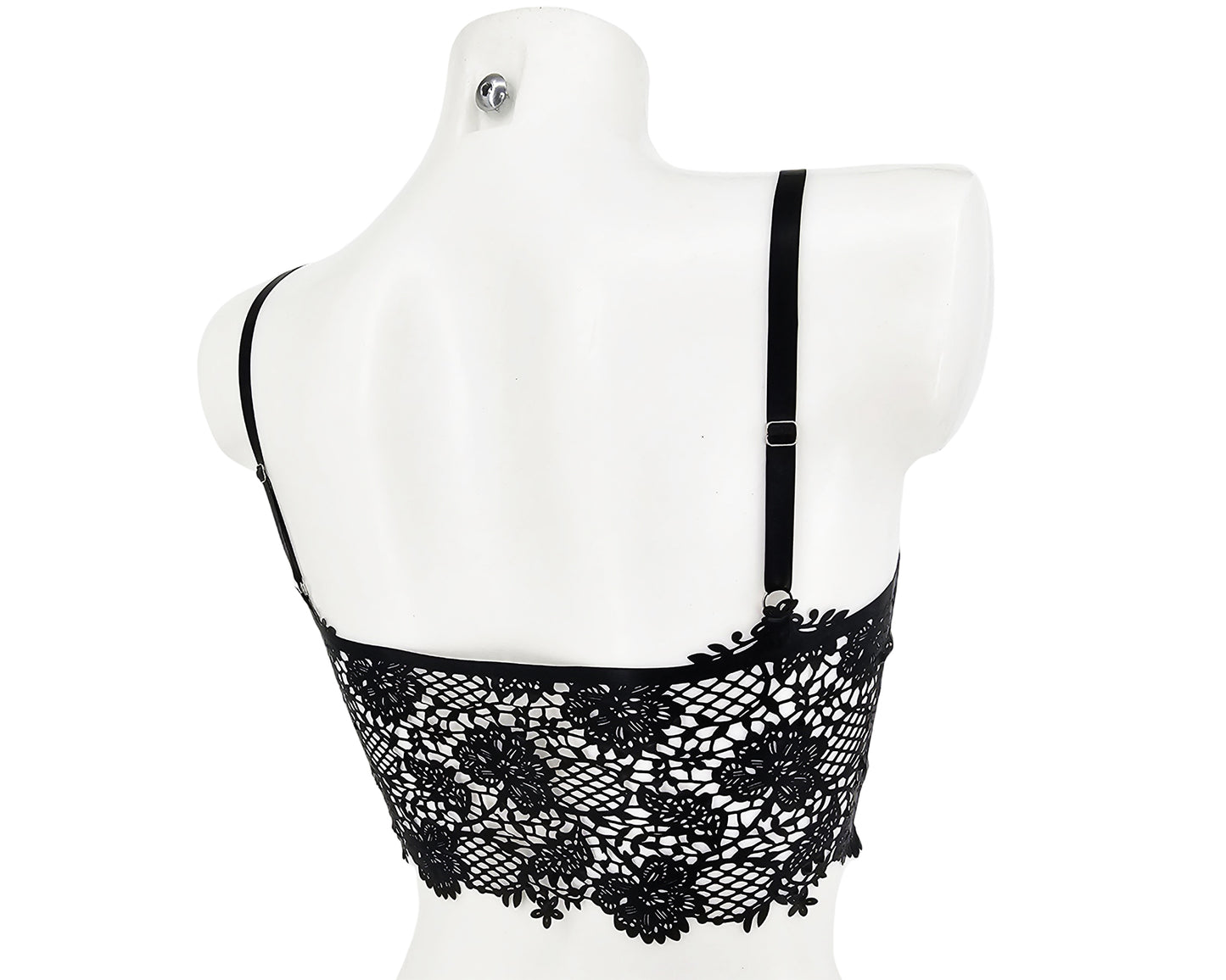 lasercut latex flower lace top