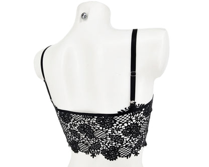 lasercut latex flower lace top