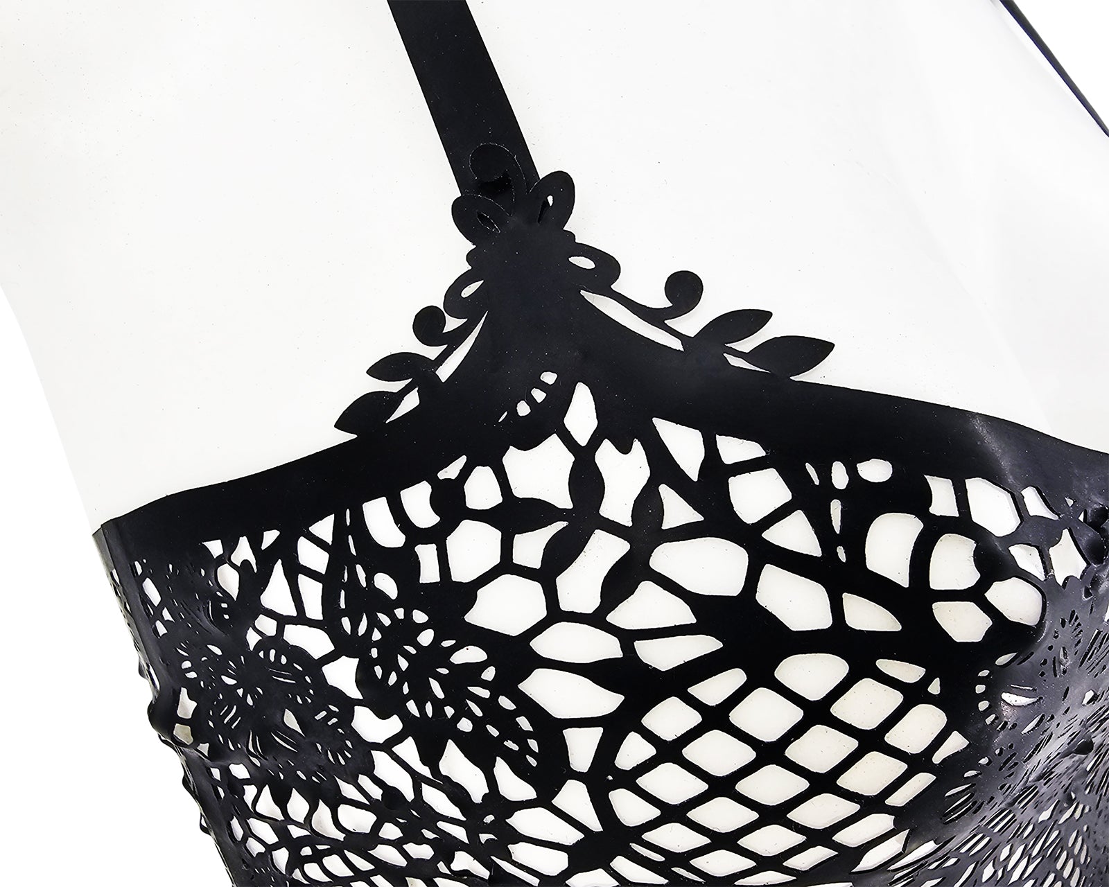 lasercut latex flower lace top