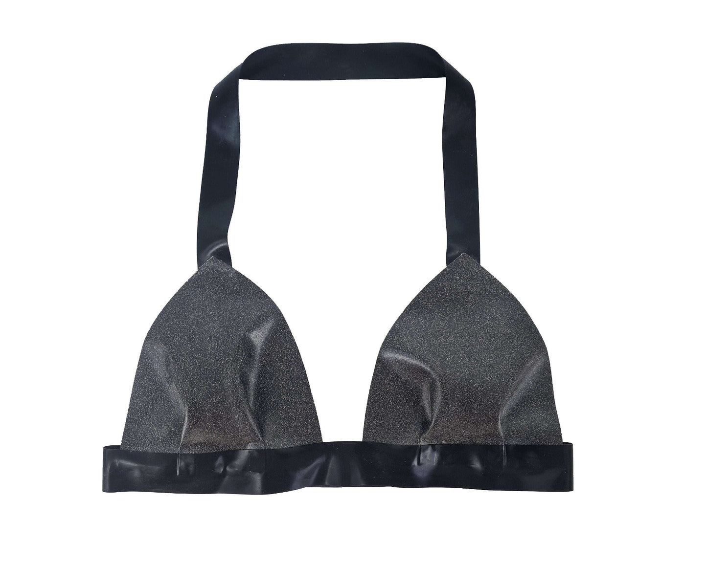 Glitter/pattern latex halter bikini top lottie latex