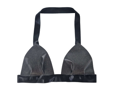 Glitter/pattern latex halter bikini top lottie latex