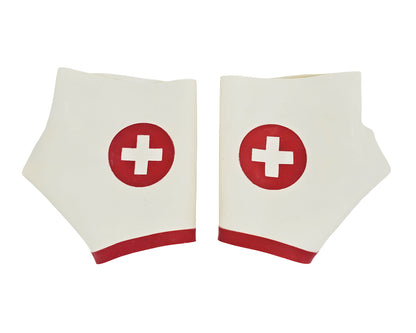 Latex nurse cross gauntlets