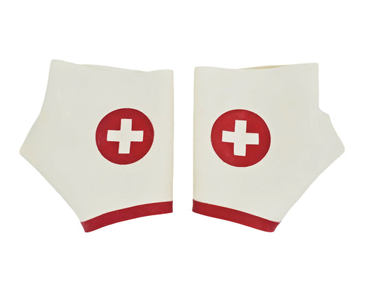 Latex nurse cross gauntlets