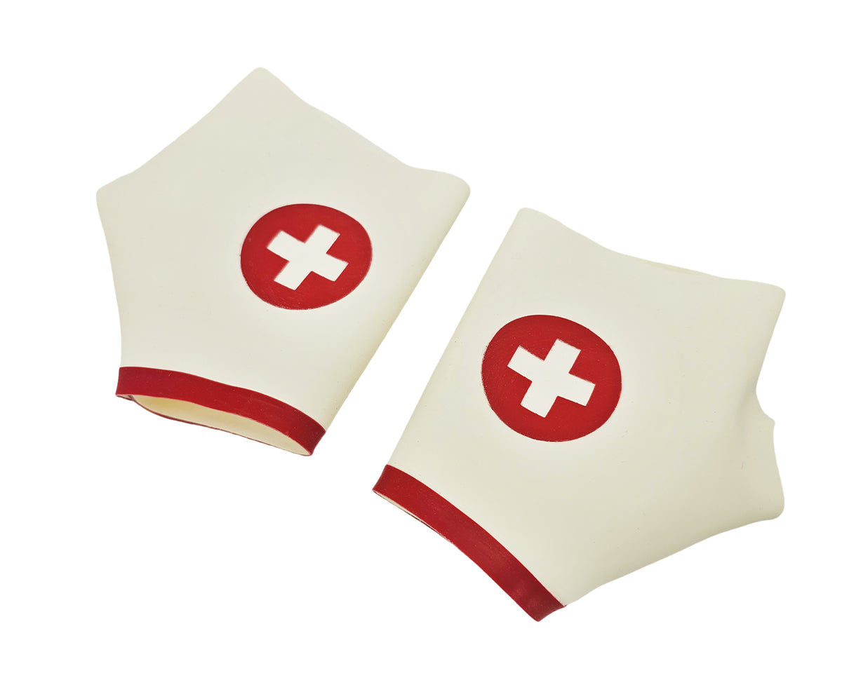 Latex nurse cross gauntlets