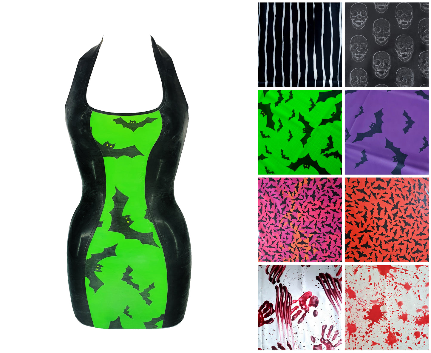 Halloween latex halter mini dress