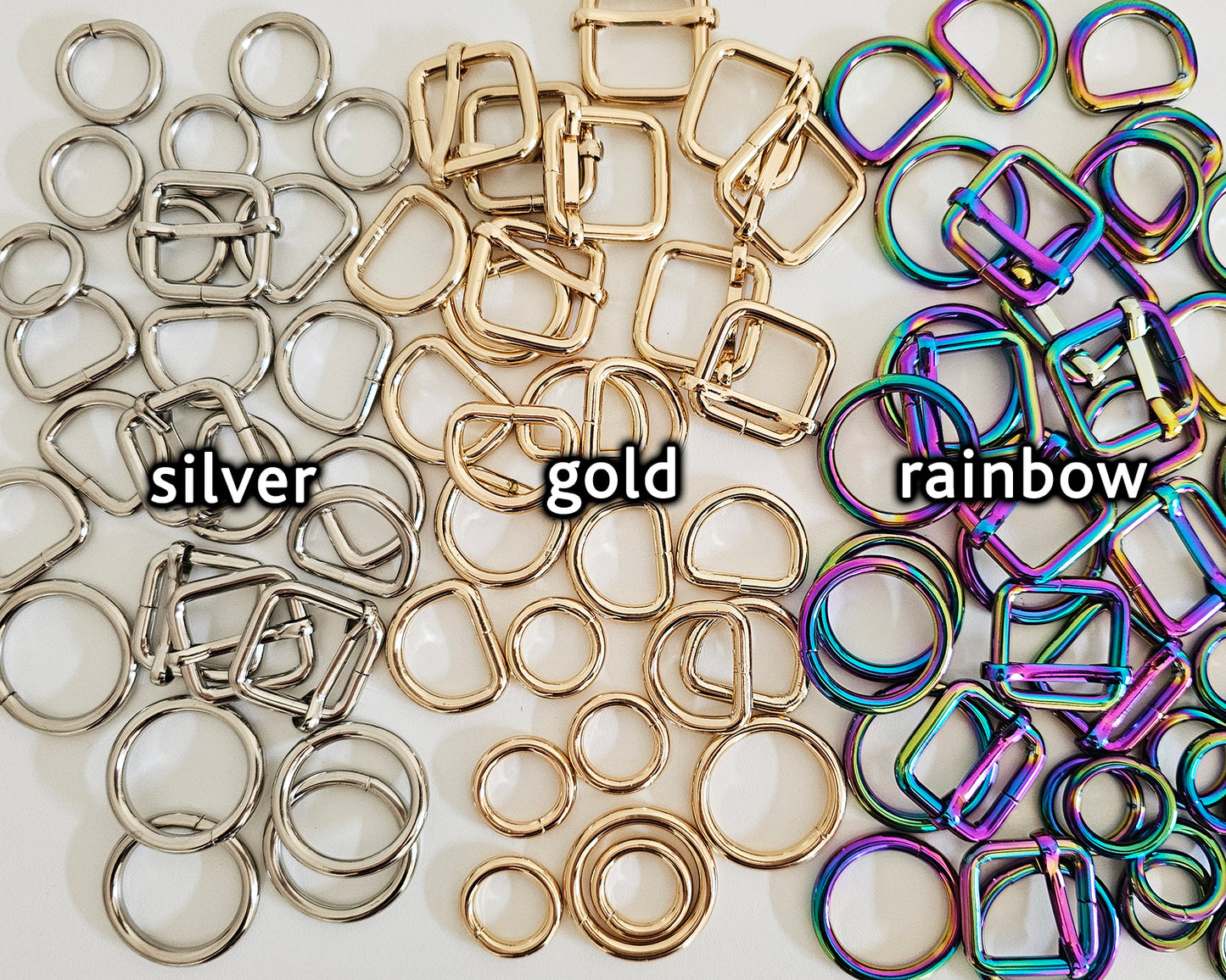 String en latex pailleté/motif avec anneaux (anneaux argentés ou dorés)