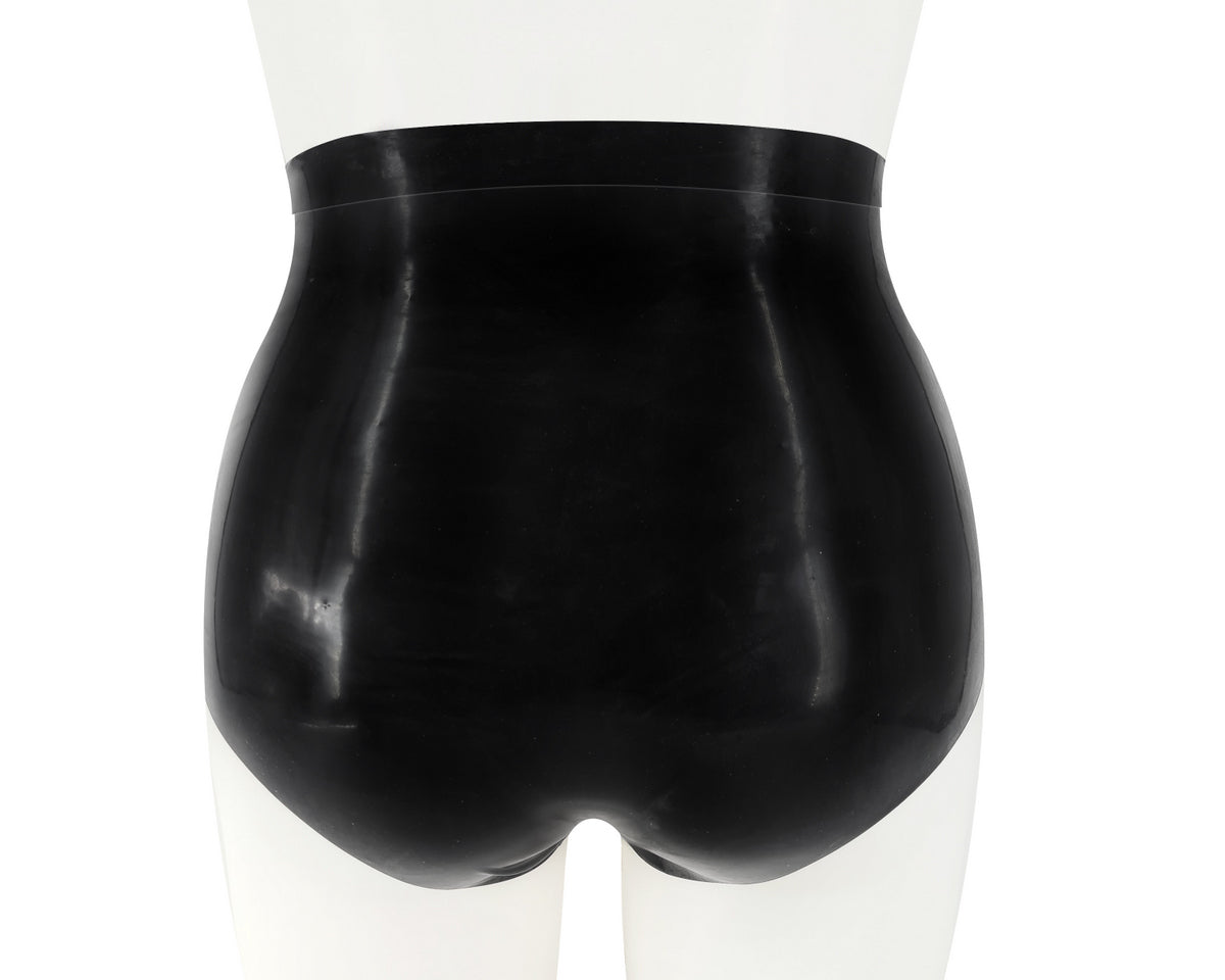 Latex highwaist panelled panties with lace