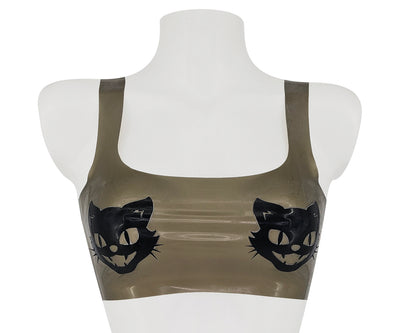 Cat latex crop top