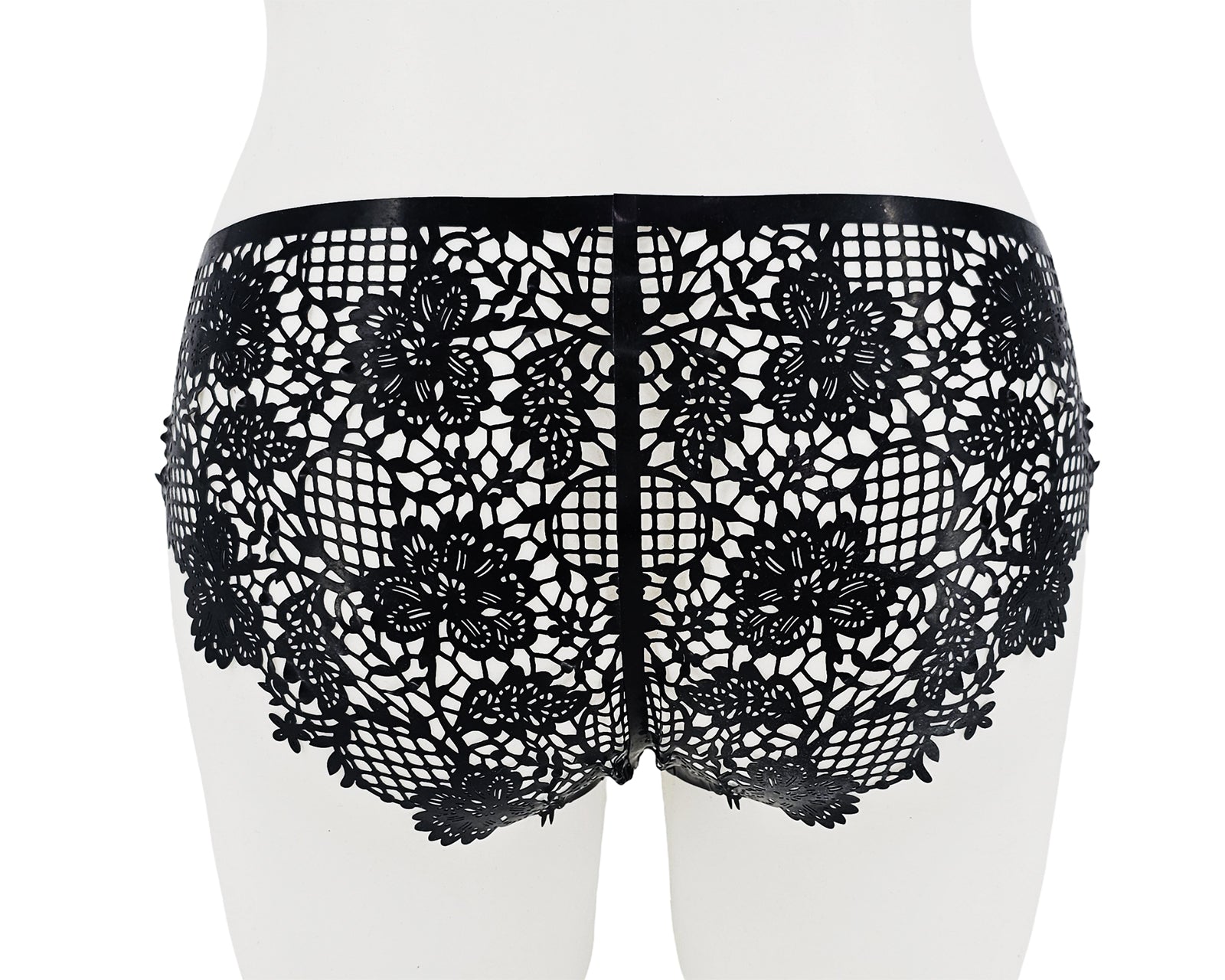 lasercut latex flower lace panties