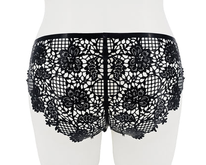 lasercut latex flower lace panties