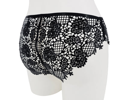 lasercut latex flower lace panties