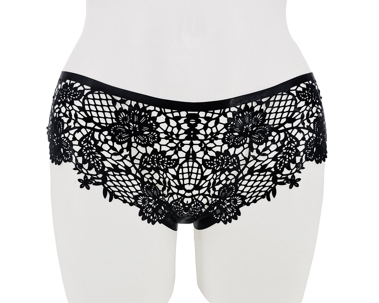 lasercut latex flower lace panties