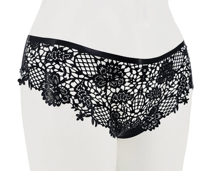 lasercut latex flower lace panties
