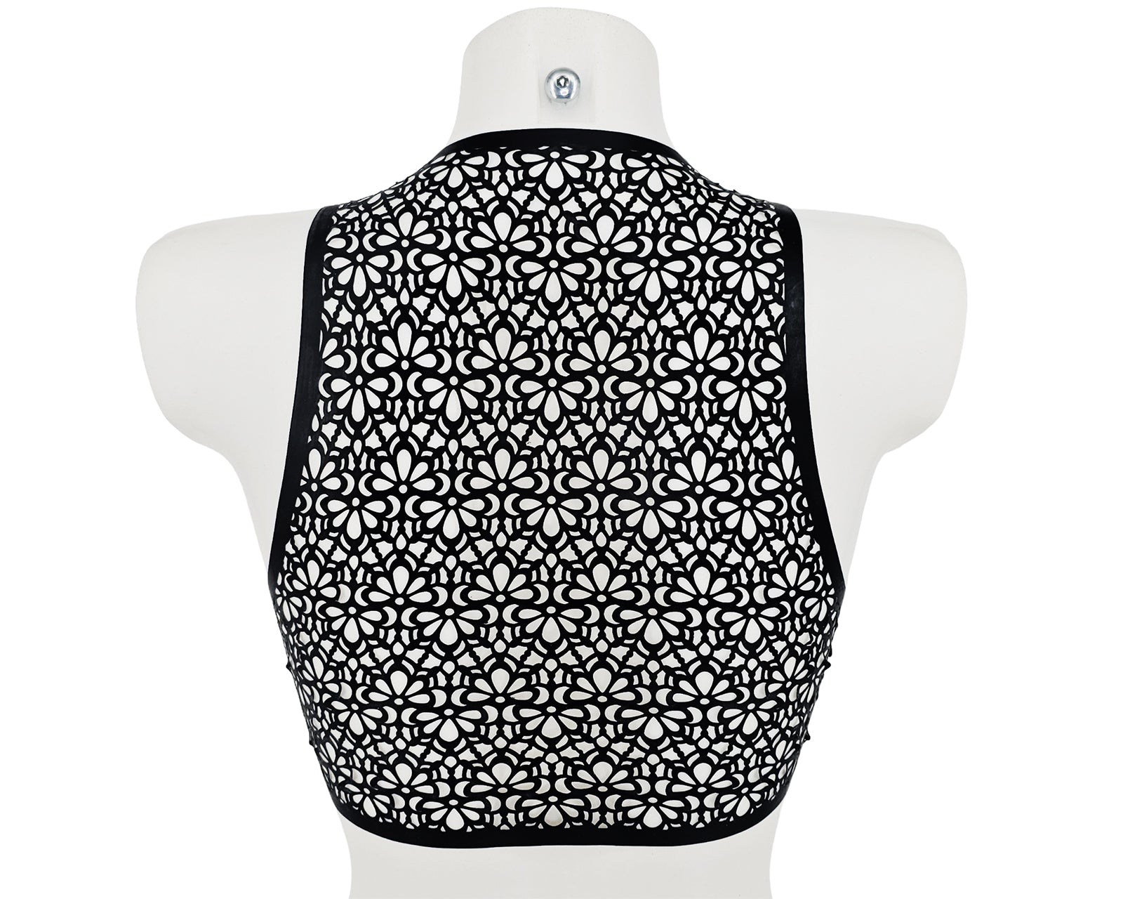 lasercut lace latex top