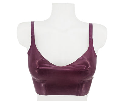Latex panelled sweethart crop top - Lottielatex