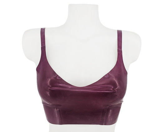 Latex panelled sweethart crop top - Lottielatex
