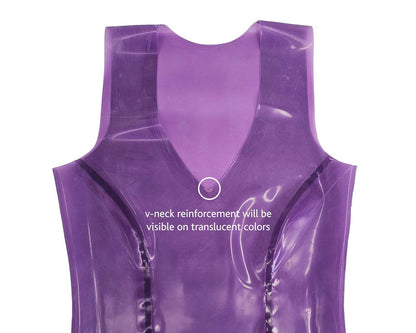 Latex v-neck long top lilac lottie latex