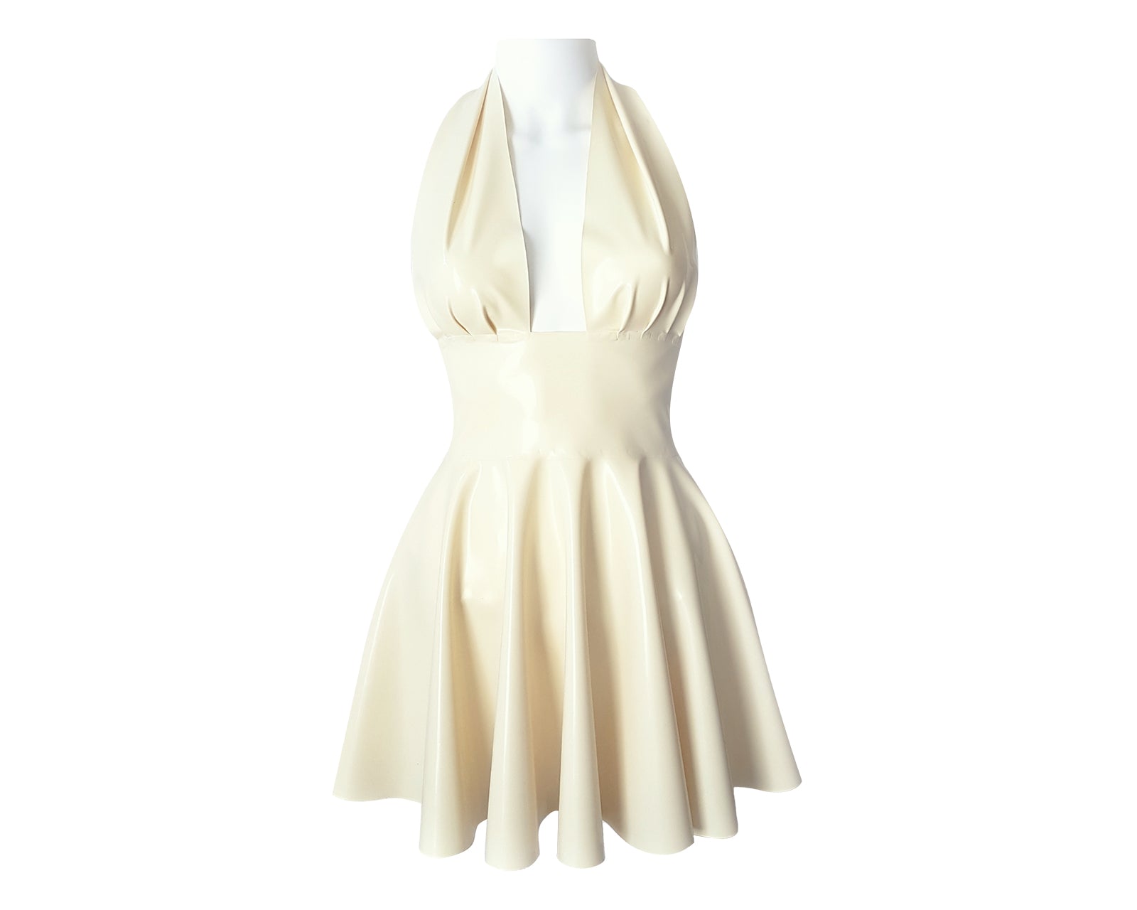 Latex halter Marilyn skater mini dress  Lottielatex