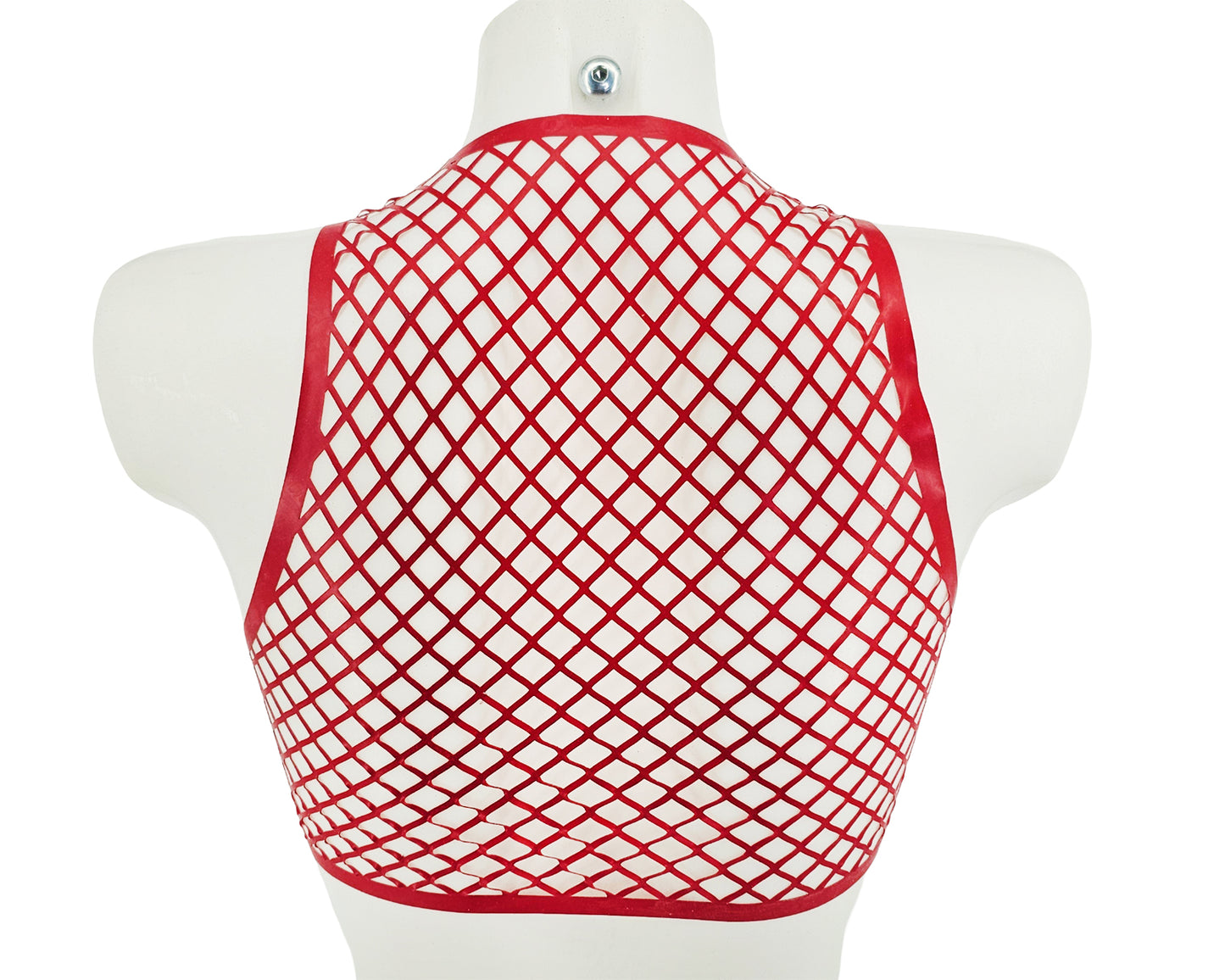 READY TO SHIP Size S Lasercut latex fishnet muscle crop top