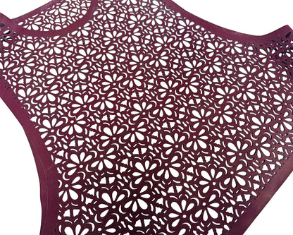 Haut court en latex découpé au laser avec motif nid d'abeille