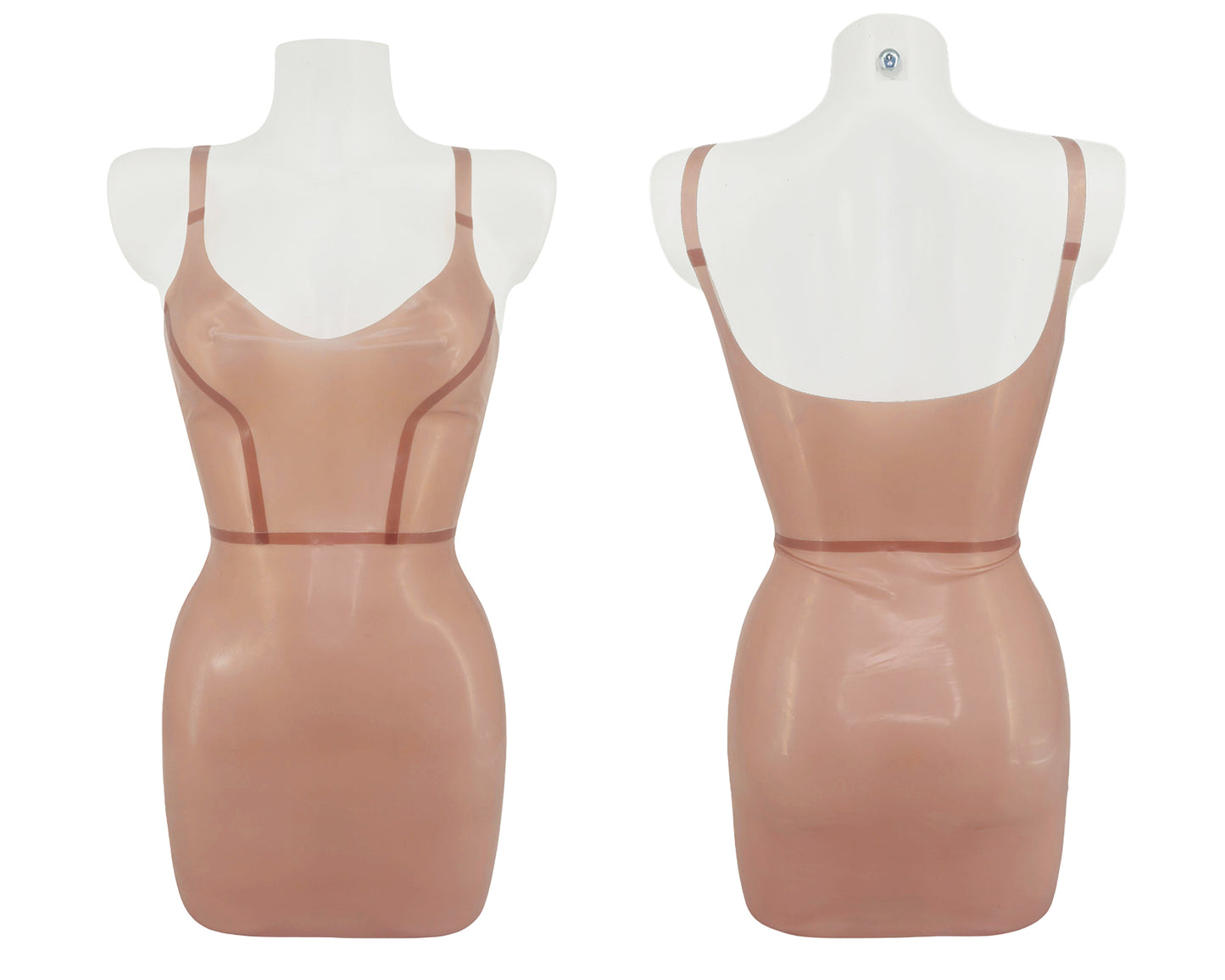 Latex panelled sweethart vest mini dress - Lottielatex
