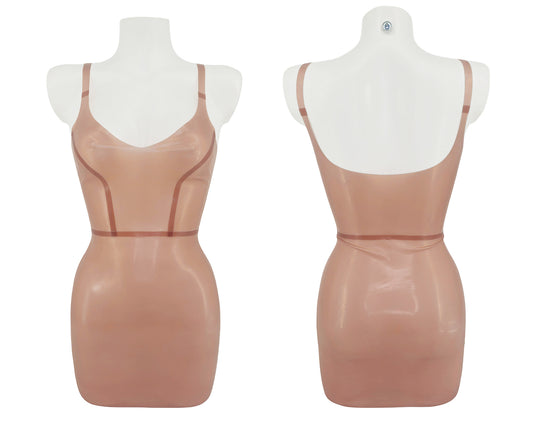 Latex panelled sweethart vest mini dress - Lottielatex