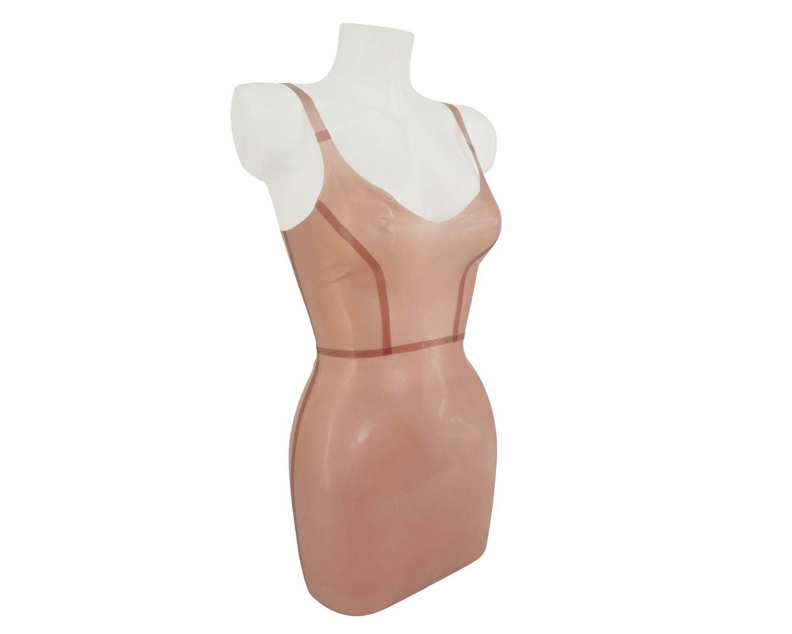 Latex panelled sweethart vest mini dress - Lottielatex