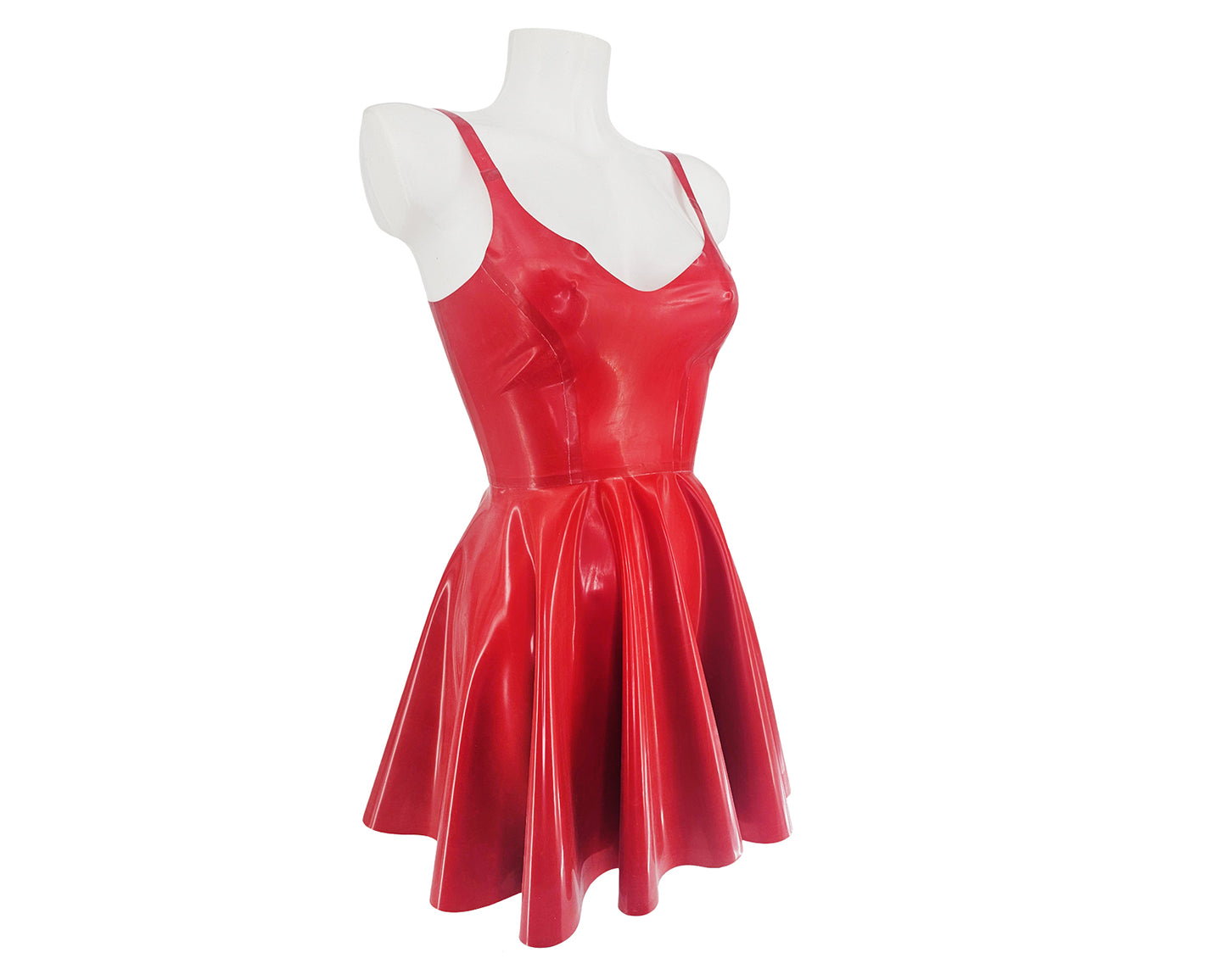 Latex panelled sweethart skater dress - Lottielatex