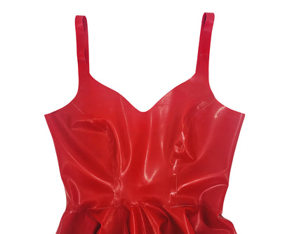Latex panelled sweethart skater dress - Lottielatex