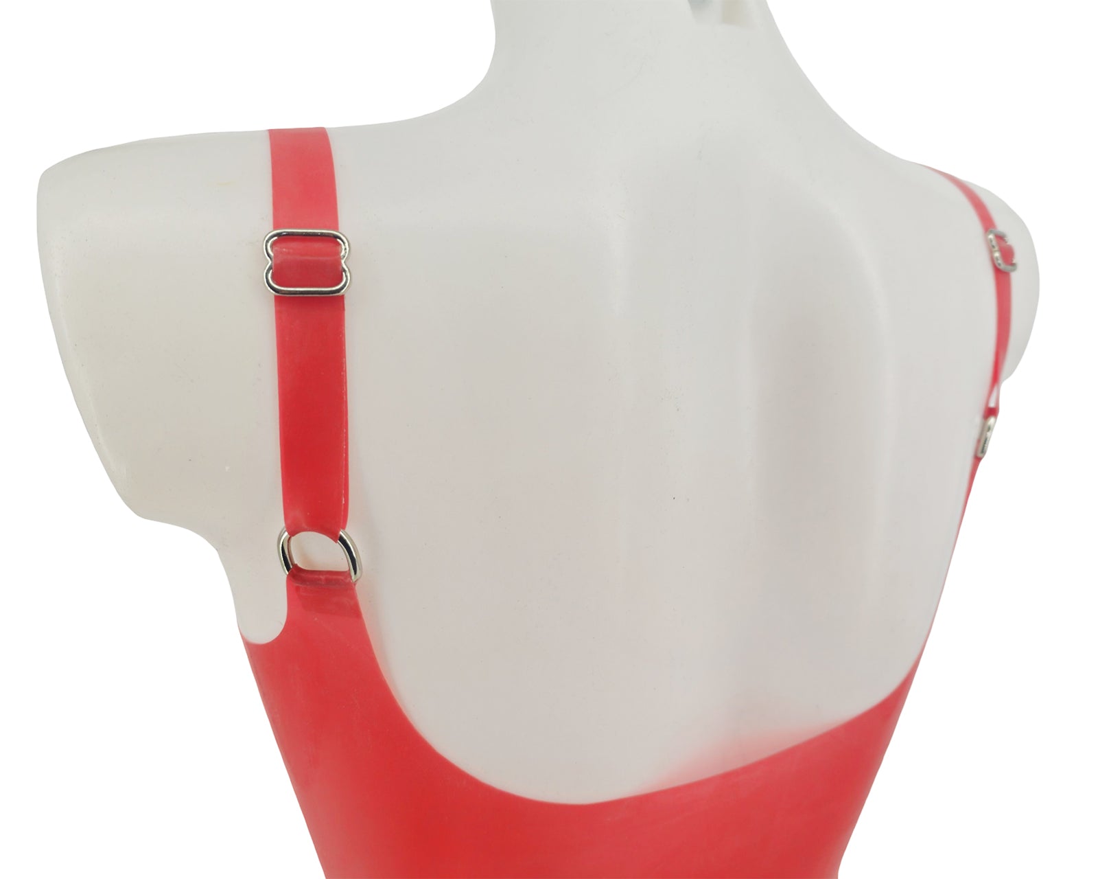 READY TO SHIP size S Latex panelled thong bodysuit with adjustable straps - Lottielatex