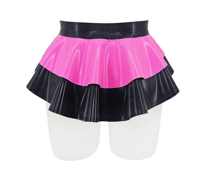 LIQUIDATION Tailles XS - XL Ensemble ceinture péplum et string en latex avec cœur