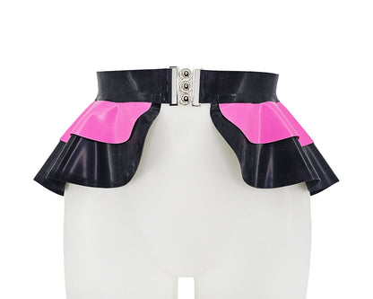 LIQUIDATION Tailles XS - XL Ensemble ceinture péplum et string en latex avec cœur