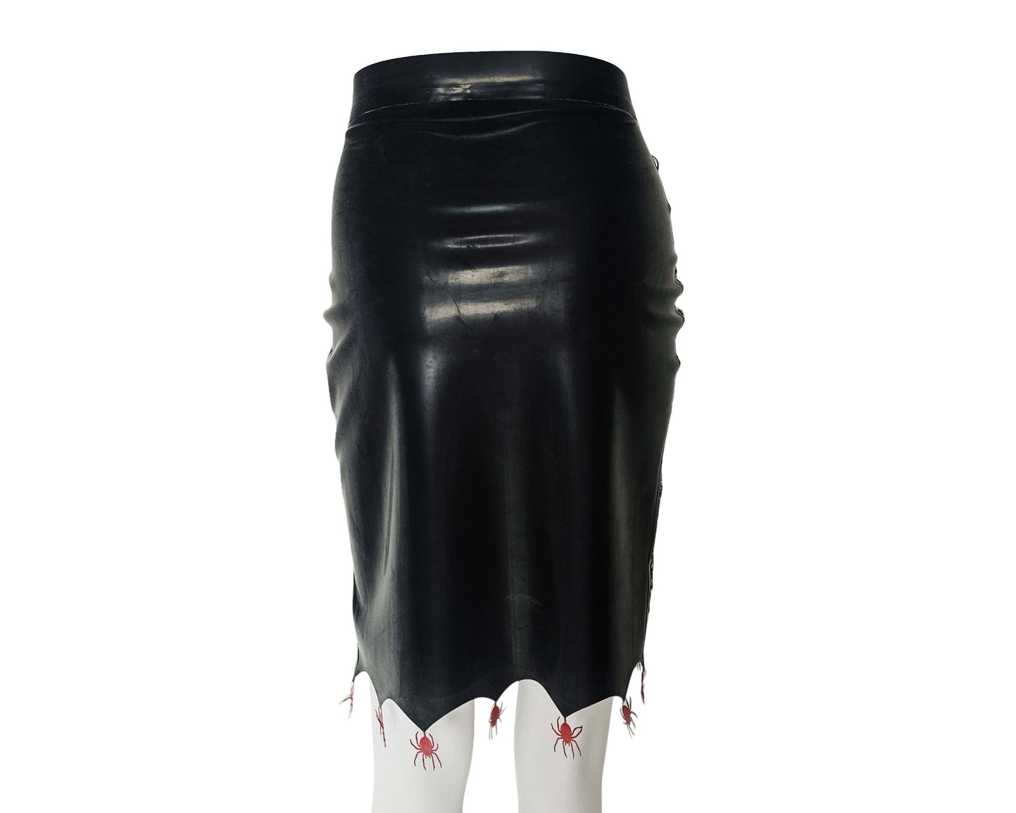 Jupe crayon midi en latex