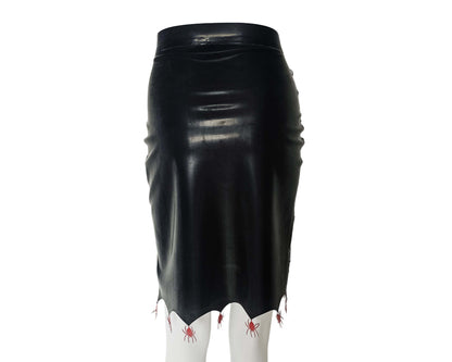 Jupe crayon midi en latex