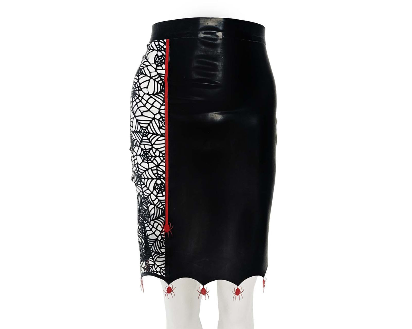 Jupe crayon midi en latex