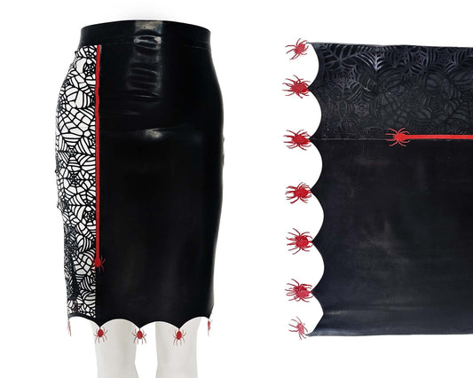 Jupe crayon midi en latex