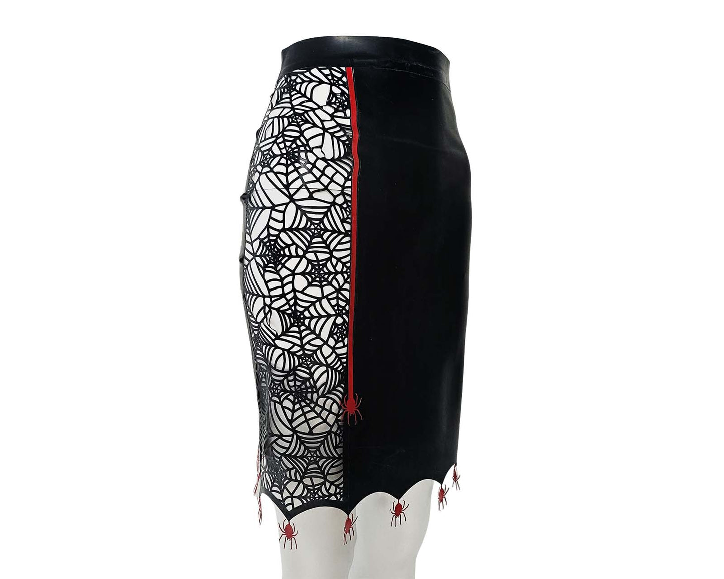 Jupe crayon midi en latex
