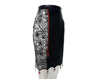 Jupe crayon midi en latex